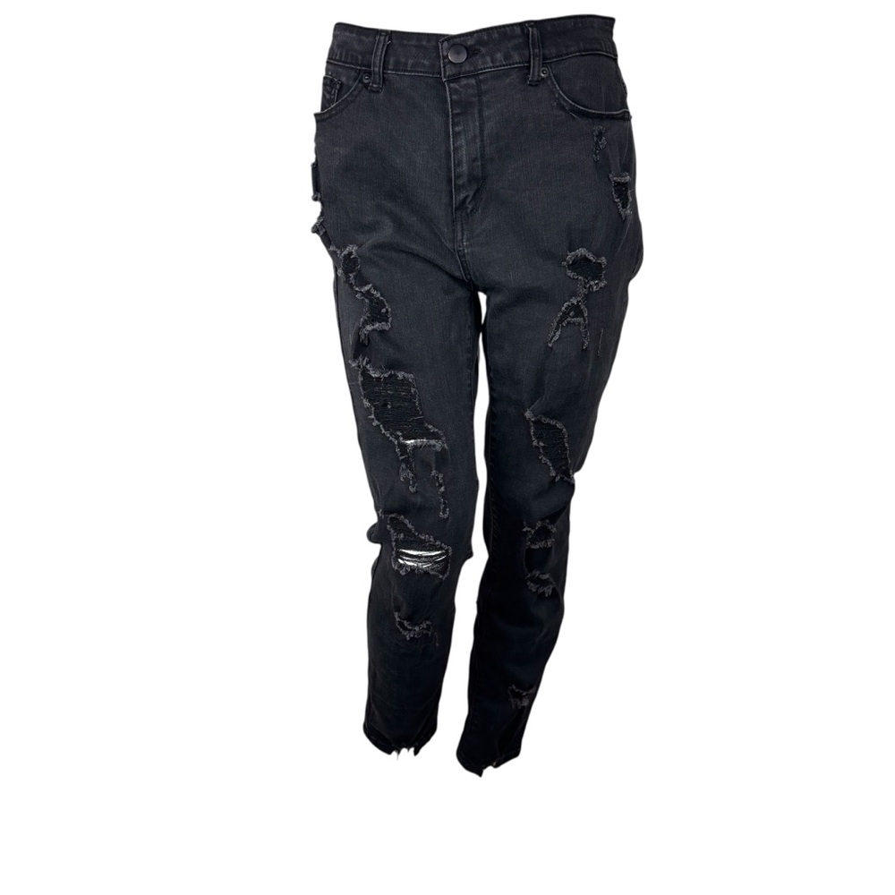 Fashion Nova distressed jeans, juniors size 13, goth, grunge, tapered/skinny
